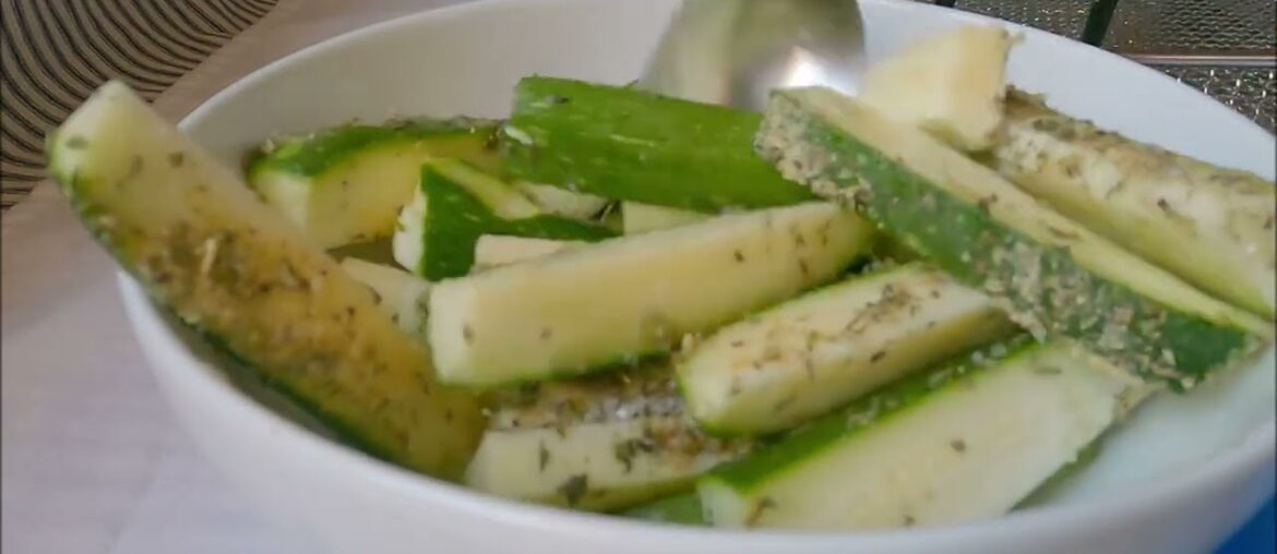 Better than french fries! My grandma taught me this recipe! Zucchini in the airfryer.