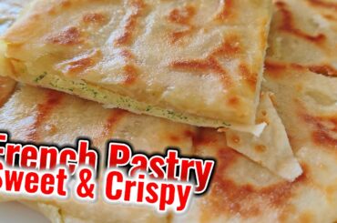 Sweet Crispy French Pastry with White Chocolate and Pistachio