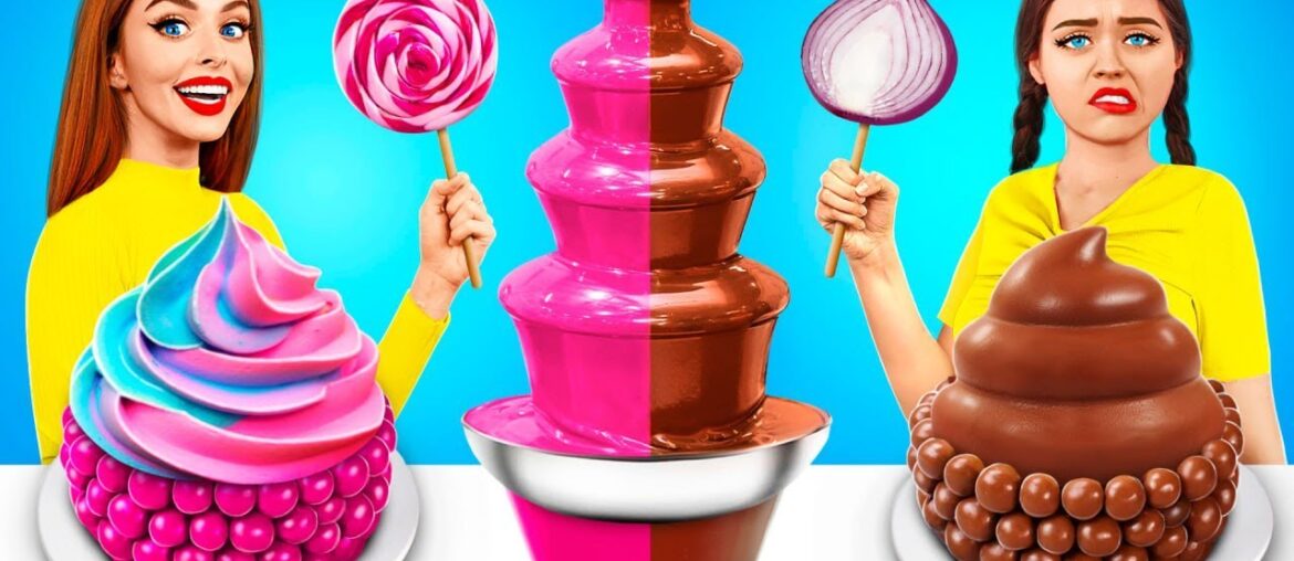 Chocolate Fountain Fondue Challenge | Candy Battle With Only Chocolate Food by RATATA Chocolate Fountain Fondue Challenge | Candy Battle With Only Chocolate Food by RATATA