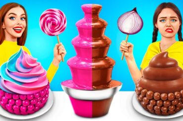 Chocolate Fountain Fondue Challenge | Candy Battle With Only Chocolate Food by RATATA