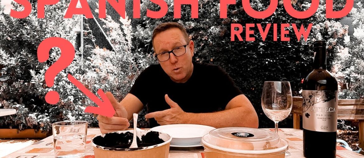 Spanish food – Tasty black tomato seafood soup Spanish food - Tasty black tomato seafood soup