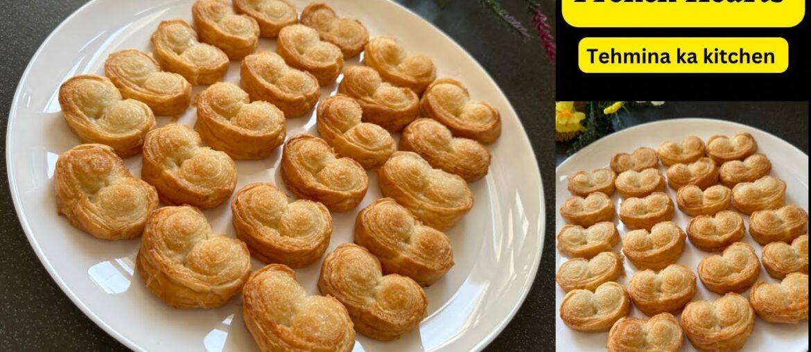 Easy French Hearts at home | French hearts with homemade puff pastry recipe by Tehmina ka kitchen