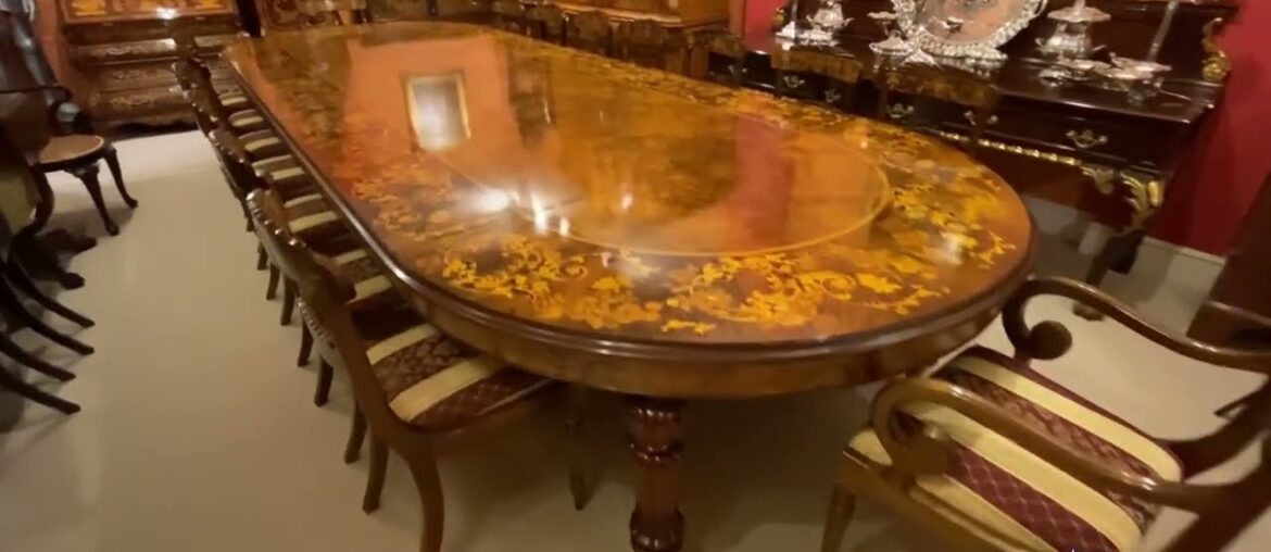 Huge Bespoke Burr Walnut Marquetry Dining Table & 18 chairs Huge Bespoke Burr Walnut Marquetry Dining Table & 18 chairs