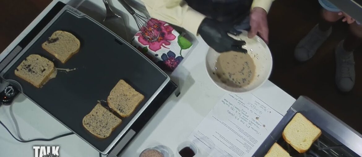 Father-daughter duo sharing their tasty french toast creations