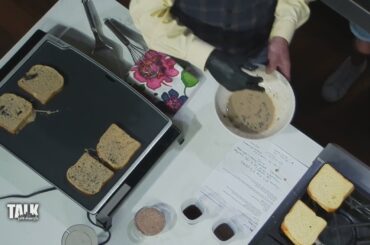 Father-daughter duo sharing their tasty french toast creations