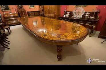 Marquetry Extending Burr Walnut Bespoke Dining Table