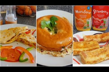 3 Unique Style Breakfasts | Cheesy Omelette Wraps | Spicy Egg bagels | Chocolate French Rolls