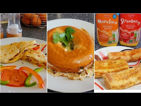 3 Unique Style Breakfasts | Cheesy Omelette Wraps | Spicy Egg bagels | Chocolate French Rolls 3 Unique Style Breakfasts | Cheesy Omelette Wraps | Spicy Egg bagels | Chocolate French Rolls