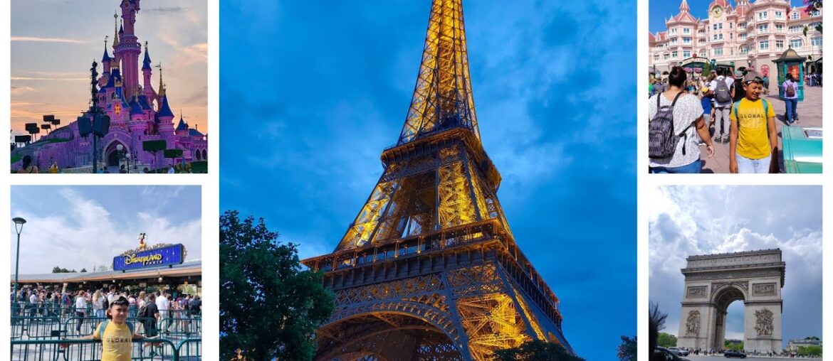 Disneyland Fireworks - Eiffel tower - Paris France trip