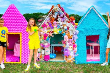 Nastya and her friends decorate playhouses and other adventures of friends.