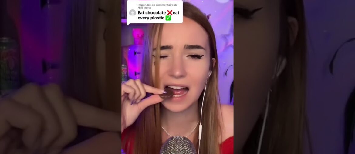 eat plastic no chocolate #asmr eat plastic no chocolate #asmr