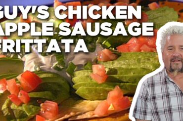 Guy Fieri's Chicken Apple Sausage Frittata (THROWBACK) | Guy's Big Bite | Food Network