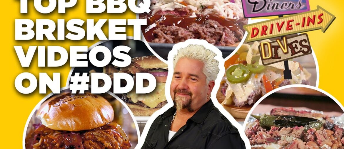 Top 10 #DDD BBQ Brisket Videos with Guy Fieri | Diners, Drive-Ins, and Dives | Food Network