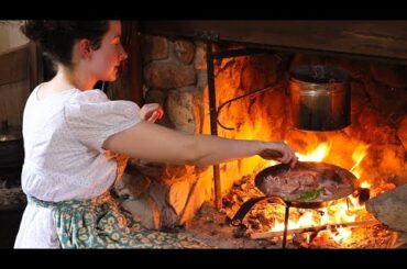 Making Dinner in 1796 |Fire Cooking Delicious Meat| ASMR Real Historic Recipes