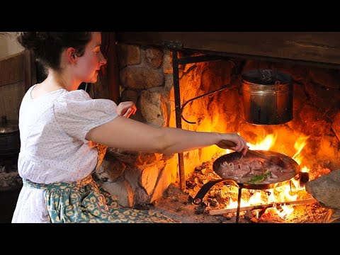 Making Dinner in 1796 |Fire Cooking Delicious Meat| ASMR Real Historic Recipes Making Dinner in 1796 |Fire Cooking Delicious Meat| ASMR Real Historic Recipes