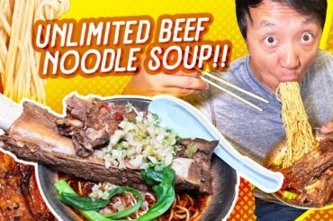 UNLIMITED Beef Noodle Soup with SPICY GIANT RIB & Best Thai Food in America?!