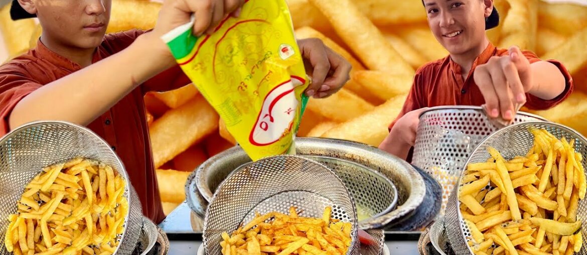 10 Years old Kid Making Perfect Crispy FRENCH FRIES | Kid Making French Fries |  Famous Street Food