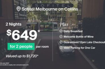 French-Inspired Sofitel Melbourne on Collins with Daily Breakfast, Valet Parking & Late Checkout