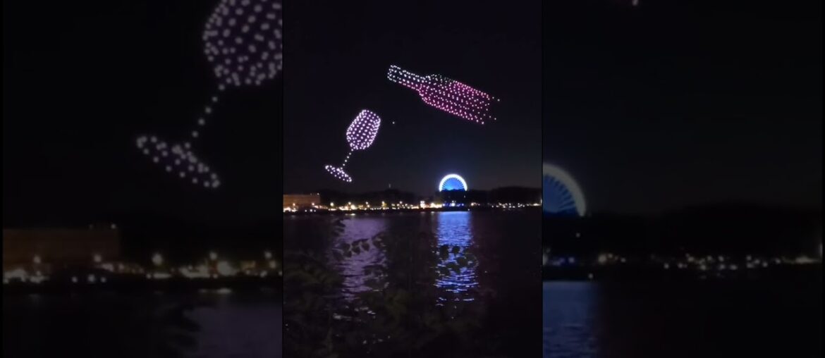 Bordeaux celebrating wine with 400 drones and this wonderful scene