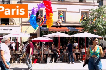 Paris France - HDR walking in Paris -Hot summer walk in Paris - 4K HDR6 fps