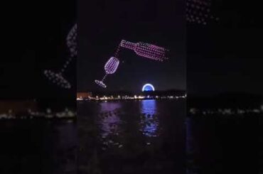 The French City of Bordeaux celebrating Wine with the wonderful scene -cheers