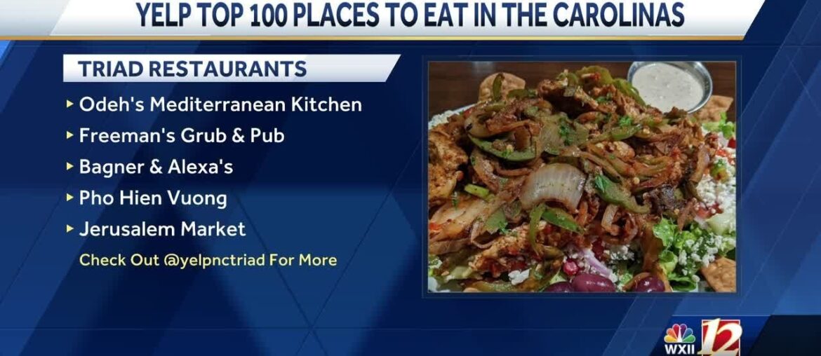 Triad restaurants featured on Yelp's Top 100 places to eat in the Carolinas