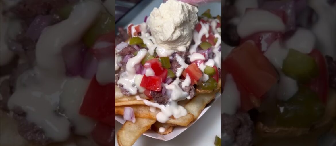 Loaded gourmet fries in Las Vegas from Twisted Sourdough Pizza hangover cure drunk food affordable