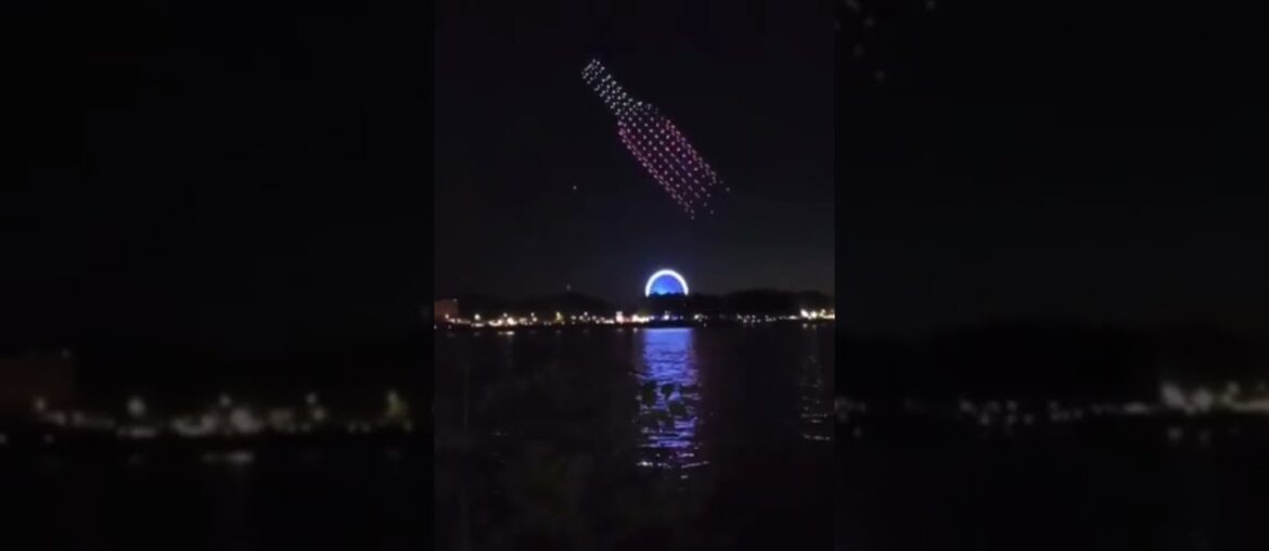 The French city of Bordeaux celebrating the wine festival with 400 drones.