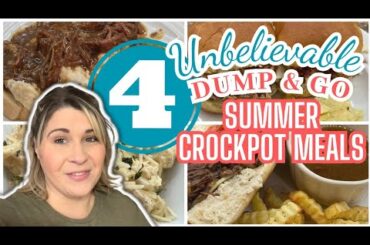 4 UNBELIEVABLE Dump & Go SUMMER Crockpot Recipes that YOU WILL Want on REPEAT! | QUICK & EASY MEALS