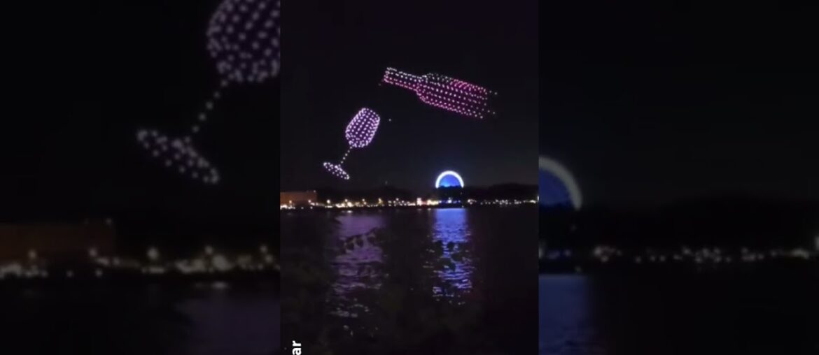 The French city of Bordeaux celebrating wine with 400 drones and this wonderful scene