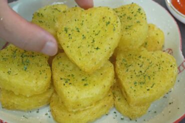 Easy potato recipe, crispy french fries heart shape recipe #food #trending