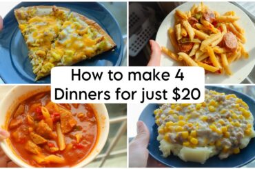 Making 4 Dinners for $20 from Dollar Tree | Budget Meals that Serve 2 to 3 | Dollar Tree Dinners