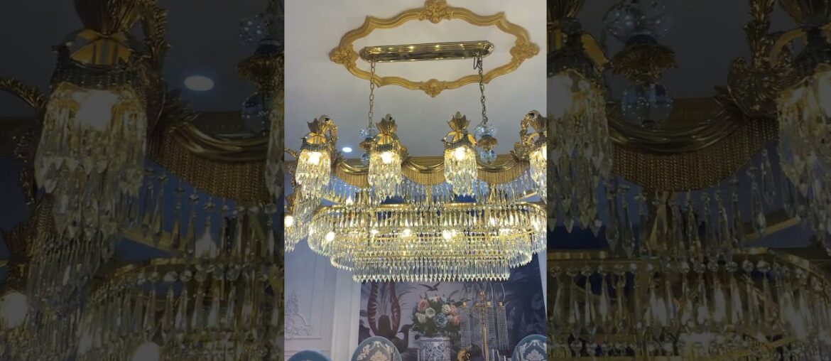 65 Inch French Empire Brass Crystal Chandelier for Dining Room