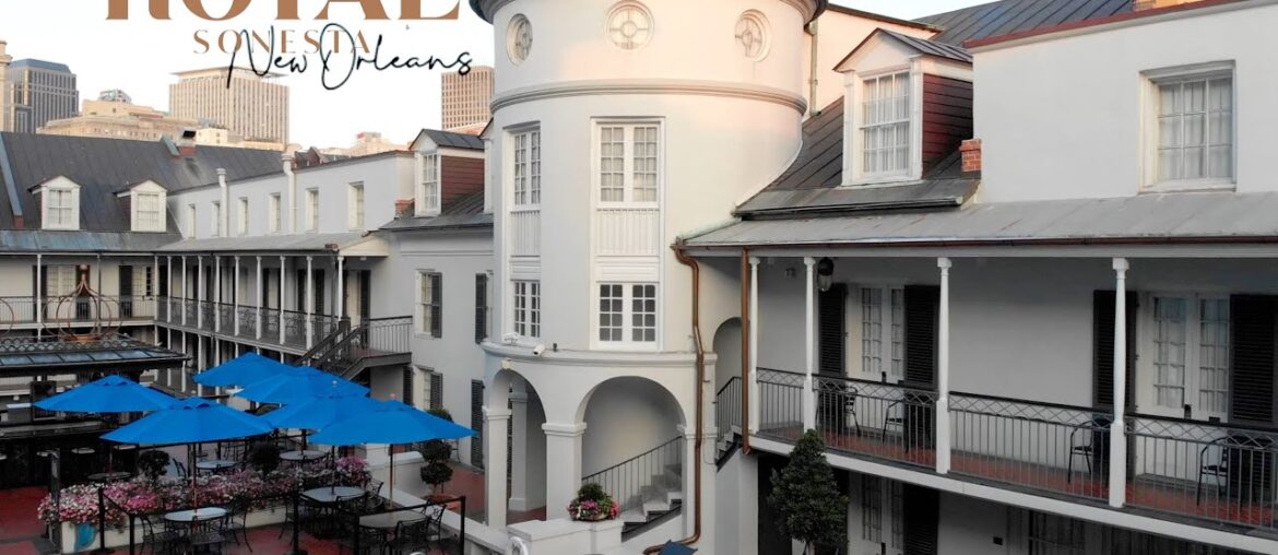 Royal Sonesta New Orleans (Interior Balcony room Tour) + On-site Dining & Amenities