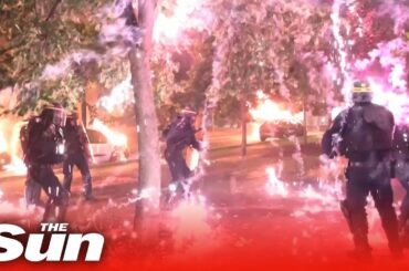 Protestors target Police with FIREWORKS in second night of unrest after shooting of French teenager