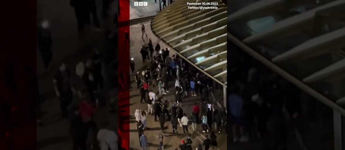 Paris Nike store attacked by protesters. #Shorts #Paris #France #Protests #BBCNews