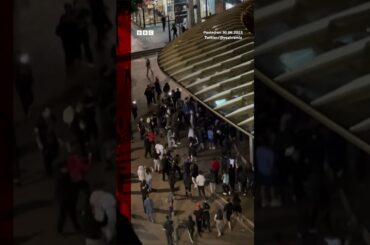 Paris Nike store attacked by protesters. #Shorts #Paris #France #Protests #BBCNews