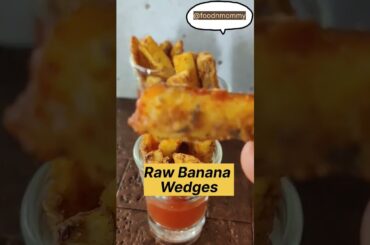 Delicious homemade raw banana wedges| Crispy Jain french fries recipe #trendingfoodvideo #shorts