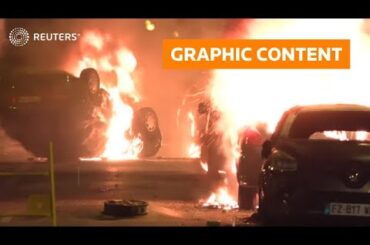 WARNING: GRAPHIC CONTENT - Second night of unrest after French police kills teen