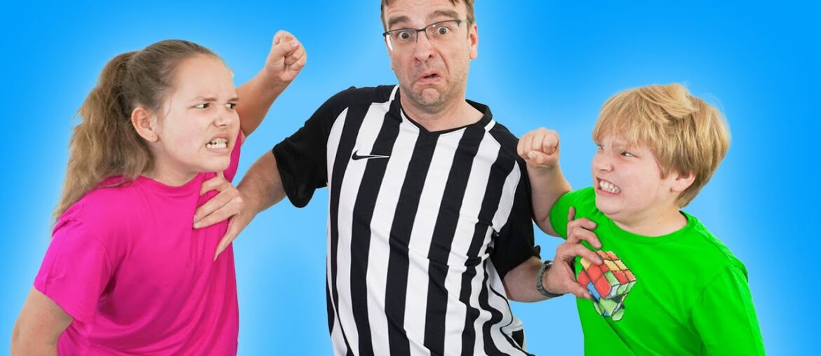 Avelina and Akim play challenges with Dad