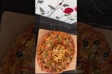 Unique Style Pizza With French Fries Recipe #shorts #yummy #pizza #recipe