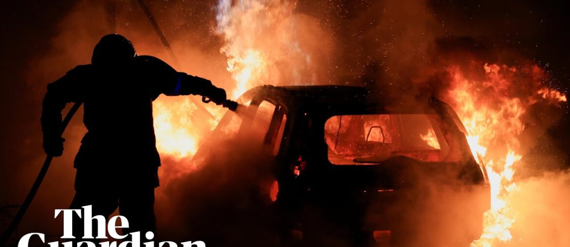 French police fire teargas and protesters burn cars on fifth night of riots