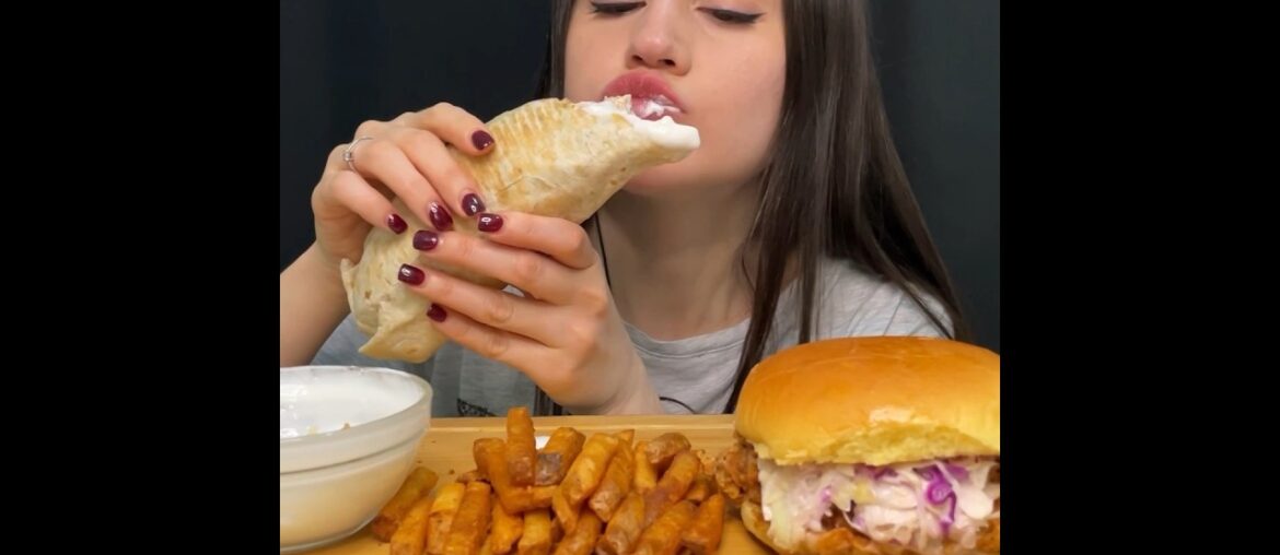 FAST FOOD | ASMR MUKBANG | EATING CHICKEN BURGER + FRIES #asmr #mukbang #fastfood