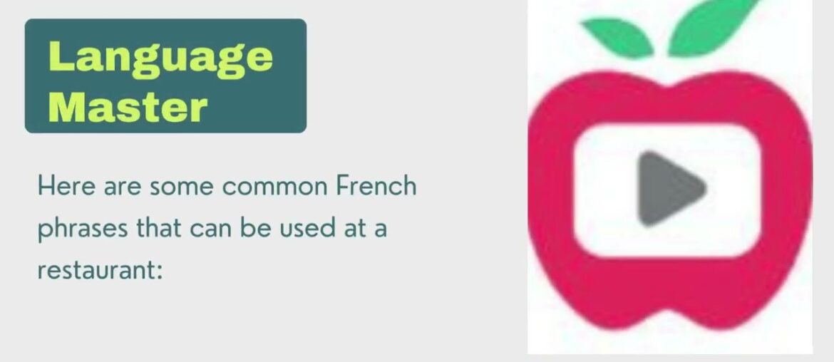 French phrases for conversation for beginners | Common French Sentences for Restaurant Conversation French phrases for conversation for beginners | Common French Sentences for Restaurant Conversation
