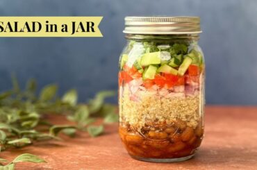 High Protein Salad-in-a-Jar Recipe | Indian Meals Prep | Grab n go salad | Flavours Of Food