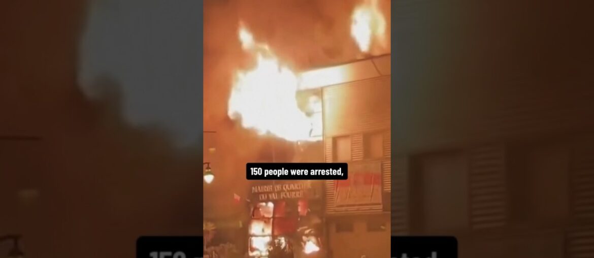 Violent protests in France following deadly police shooting of 17-year-old driver #shorts