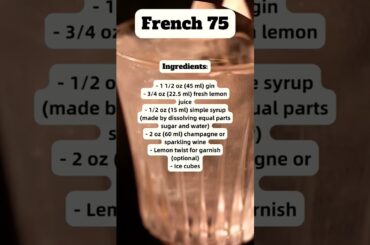 French 75 #french75 #french #cocktail #martini #drink #shorts #shortsvideo #recipesdelights
