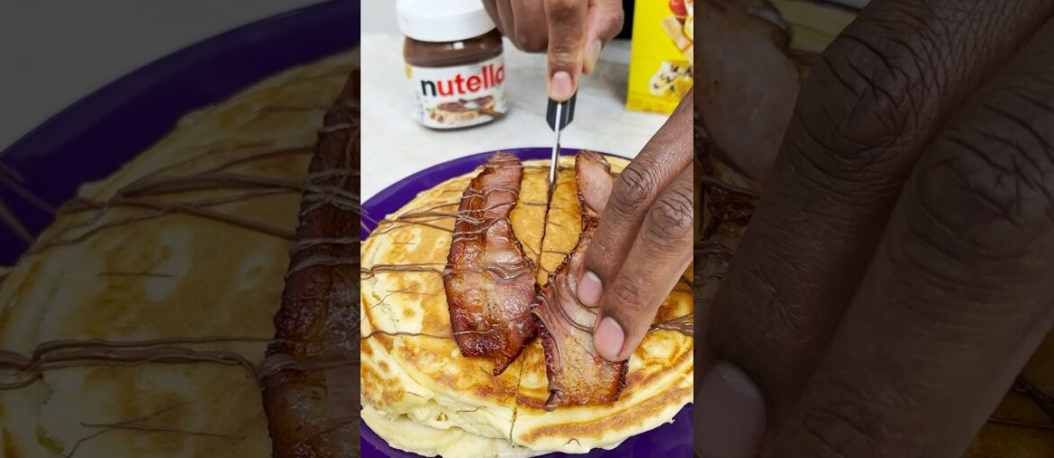 Giant Bacon Nutella Stuffed Pancake