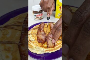 Giant Bacon Nutella Stuffed Pancake