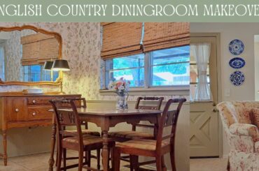 English Country DINING Room Makeover ~ Cottage Home Decorating Ideas + WALLPAPER